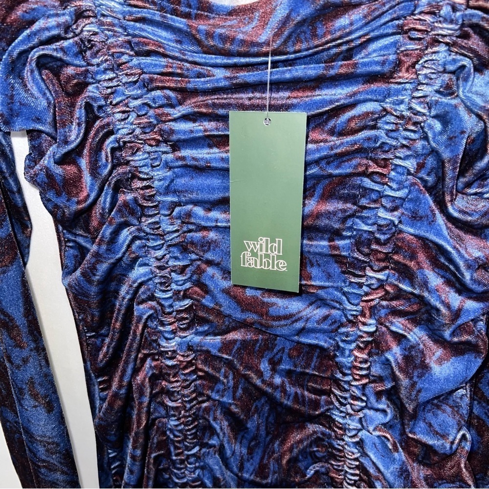 Wild Fable Velvet Mini Marble Purple Dress Size XS - Picture 3 of 7